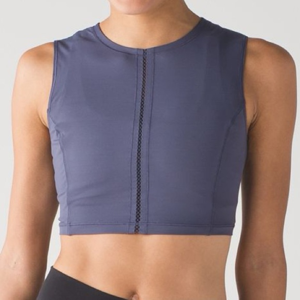 Lululemon Sculpt It Crop Top Tank Greyvy Purple approx 8